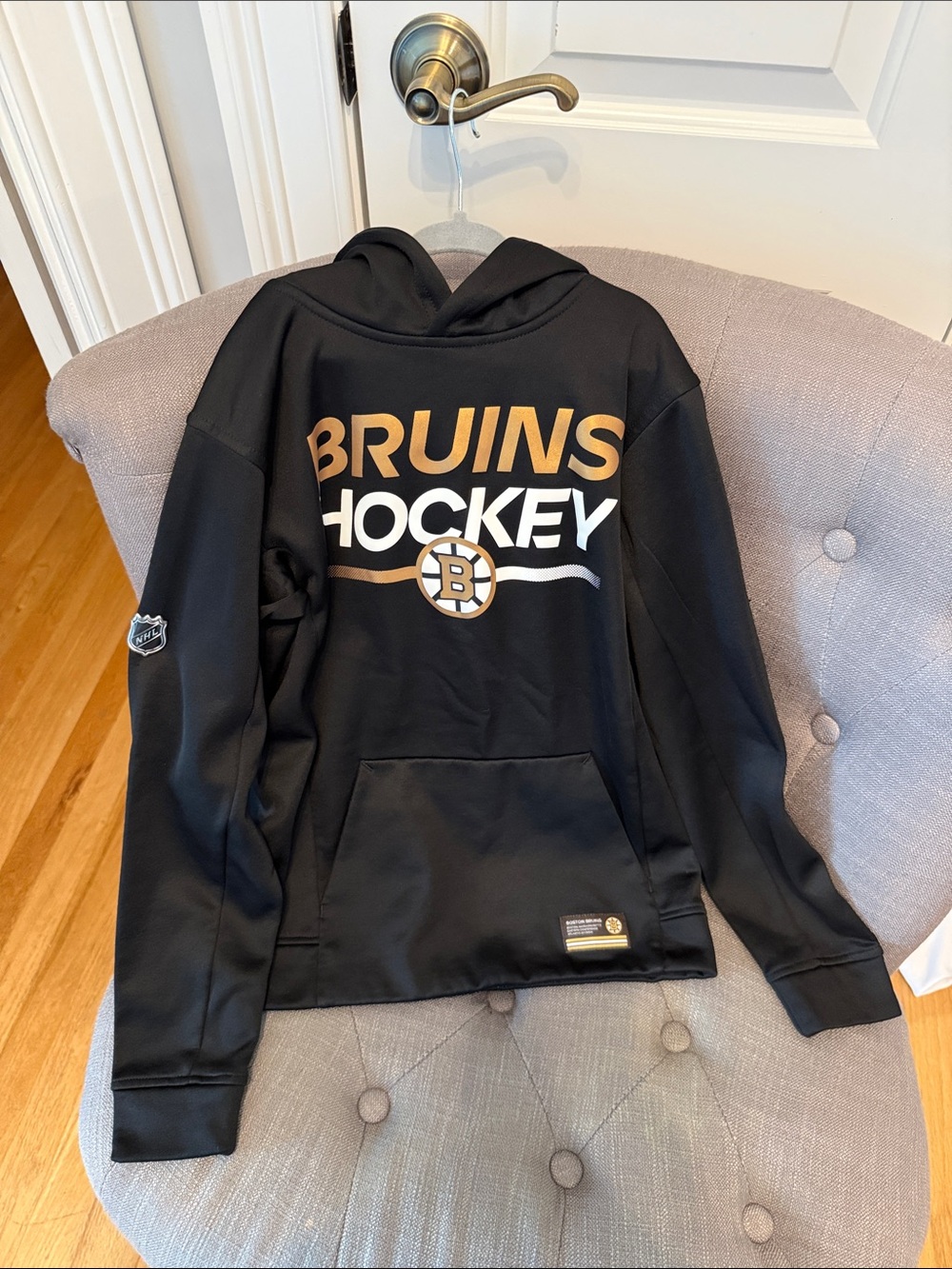 Fanatics Black and Gold Bruins Hockey Pullover Hoodie for Kids